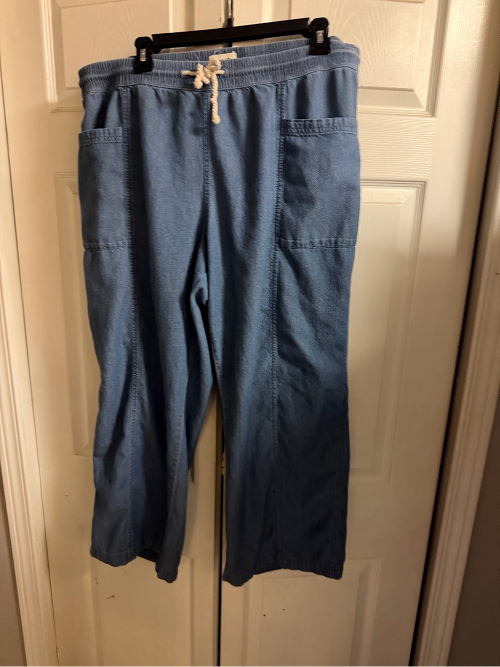 Women's Chambray Pull-On Wide Leg Jeans size xl